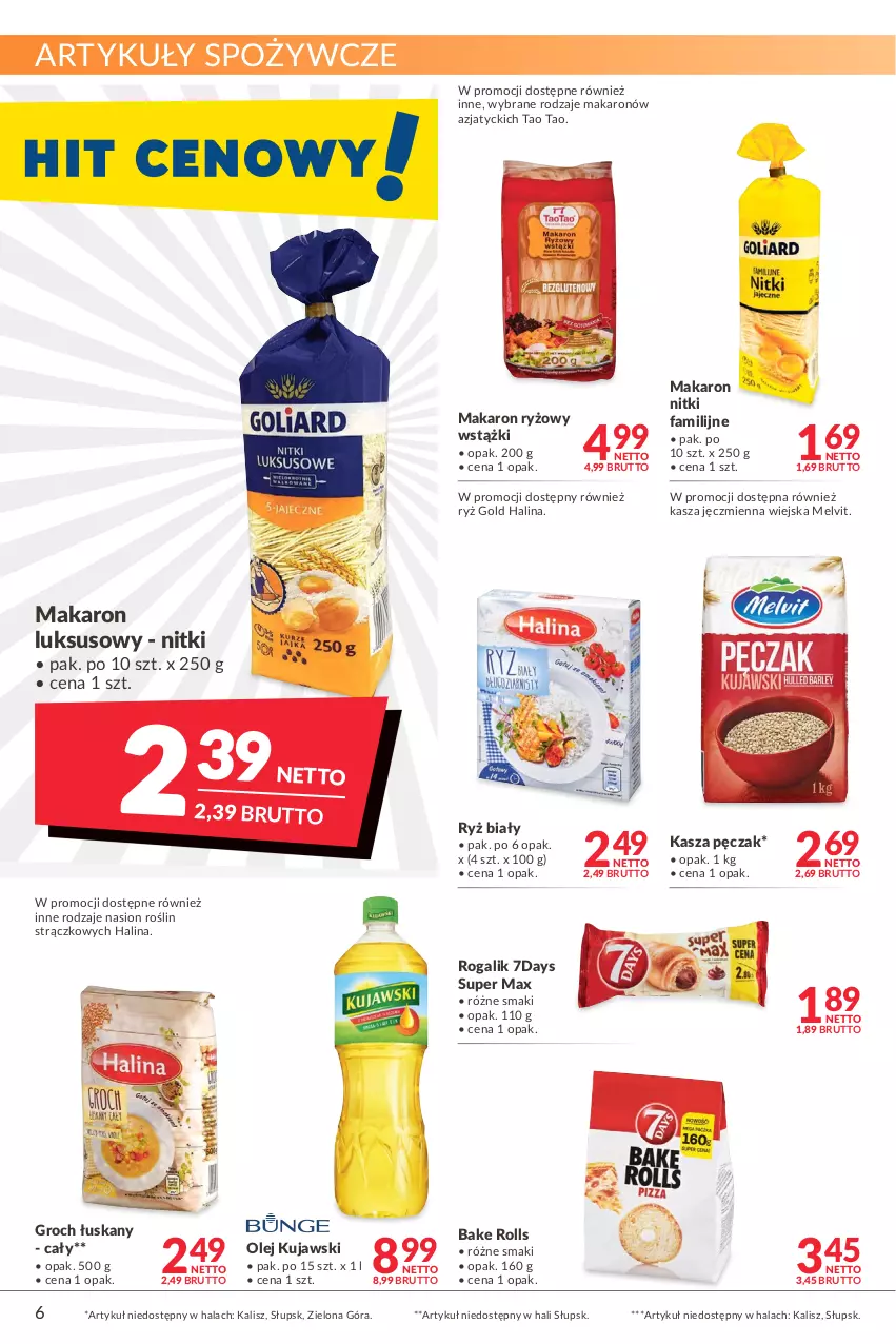 Gazetka promocyjna Makro - [Oferta promocyjna] Artykuły spożywcze i przemysłowe - ważna 22.02 do 07.03.2022 - strona 6 - produkty: Artykuły spożywcze, Bake Rolls, Fa, Groch, Kasza, Kasza jęczmienna, Kujawski, Makaron, Makaron ryżowy, Melvit, Olej, Rogal, Ryż, Ryż biały