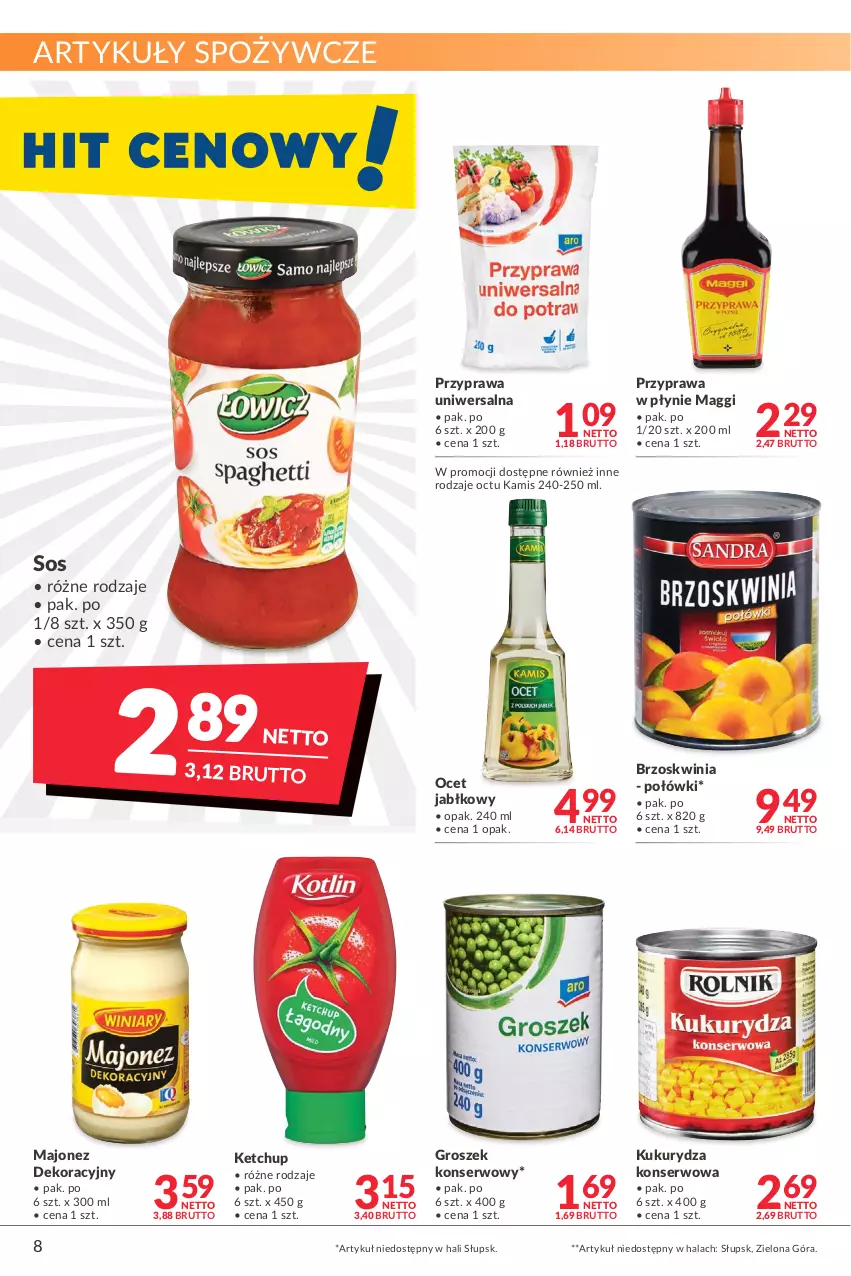 Gazetka promocyjna Makro - [Oferta promocyjna] Artykuły spożywcze i przemysłowe - ważna 22.02 do 07.03.2022 - strona 8 - produkty: Artykuły spożywcze, Groszek, Kamis, Ketchup, Kukurydza, Kukurydza konserwowa, Maggi, Majonez, Ocet, Przyprawa uniwersalna, Przyprawa w płynie, Ser, Sos