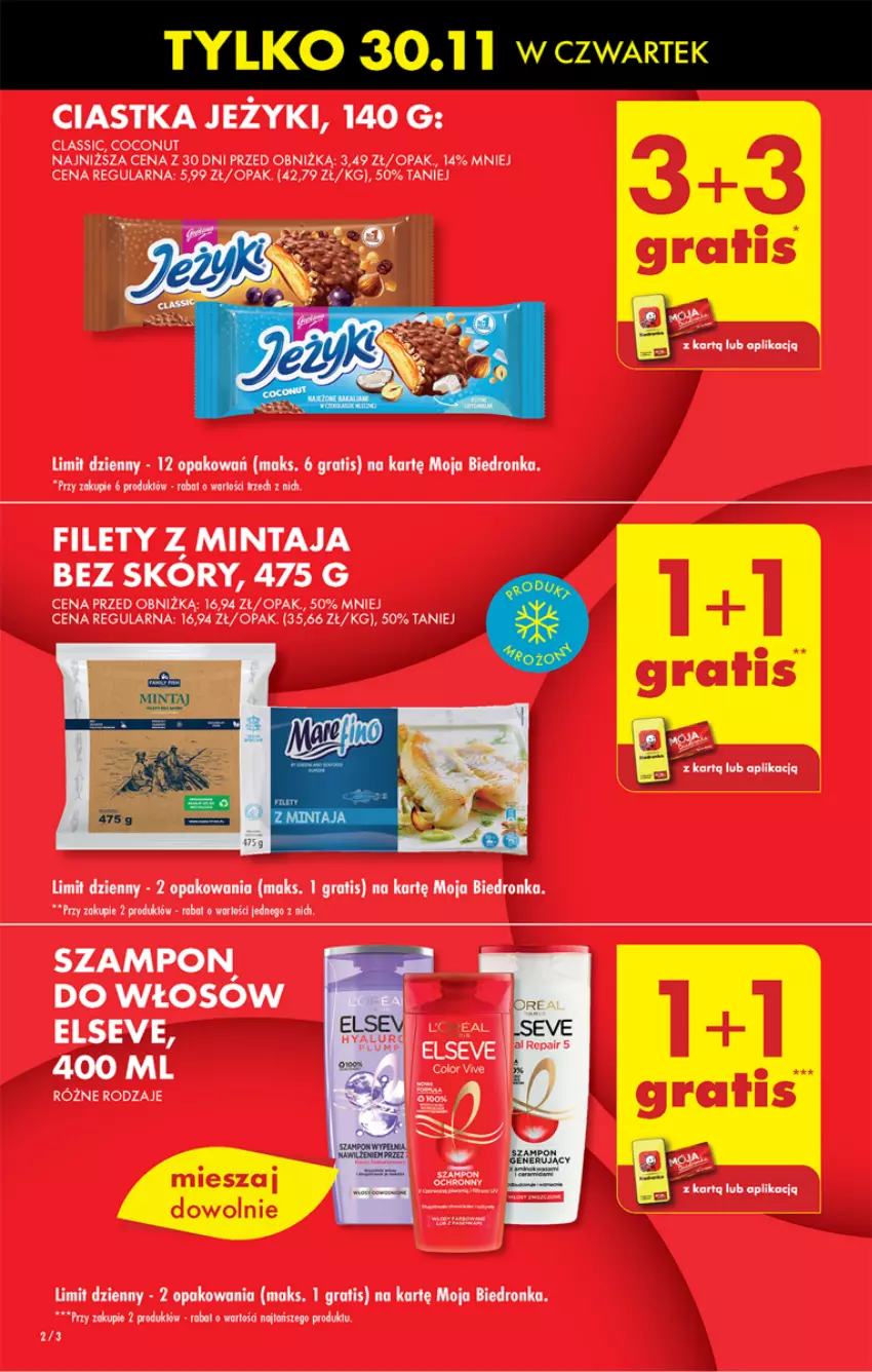 Gazetka promocyjna Biedronka - Od czwartku - ważna 30.11 do 06.12.2023 - strona 2 - produkty: Ciastka, Dron, Elseve, Gra, Jeżyki, Mintaj, Szampon