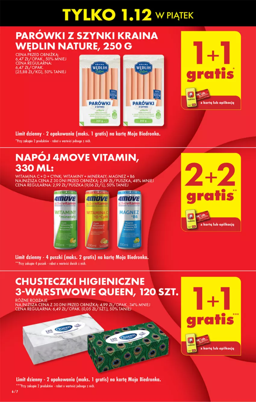 Gazetka promocyjna Biedronka - Od czwartku - ważna 30.11 do 06.12.2023 - strona 6 - produkty: Chusteczki, Cynk, Dron, Gra, Magnez, Napój, Parówki, Parówki z szynki