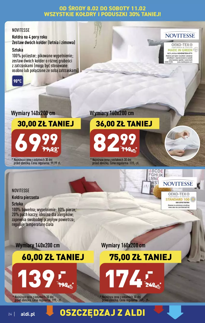 Gazetka promocyjna Aldi - Pełny katalog - ważna 06.02 do 11.02.2023 - strona 24 - produkty: Kołdra, Por, Wełna