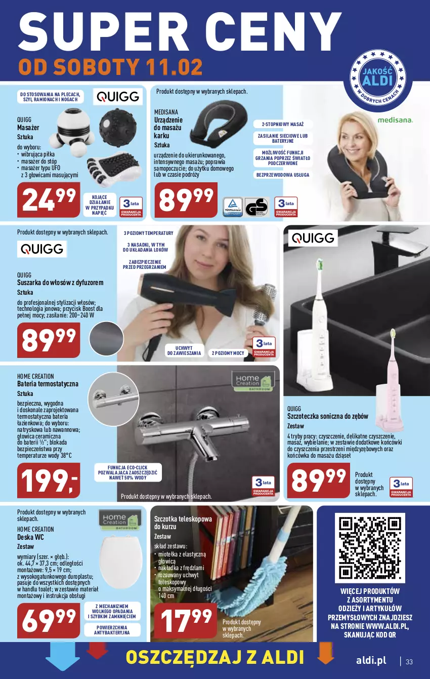 Gazetka promocyjna Aldi - Pełny katalog - ważna 06.02 do 11.02.2023 - strona 33 - produkty: Bateria, Isana, Masażer, Mop, Piec, Silan, Sok, Suszarka, Szczoteczka, Szczoteczka soniczna, Szczotka, Teleskop, Termos, Top