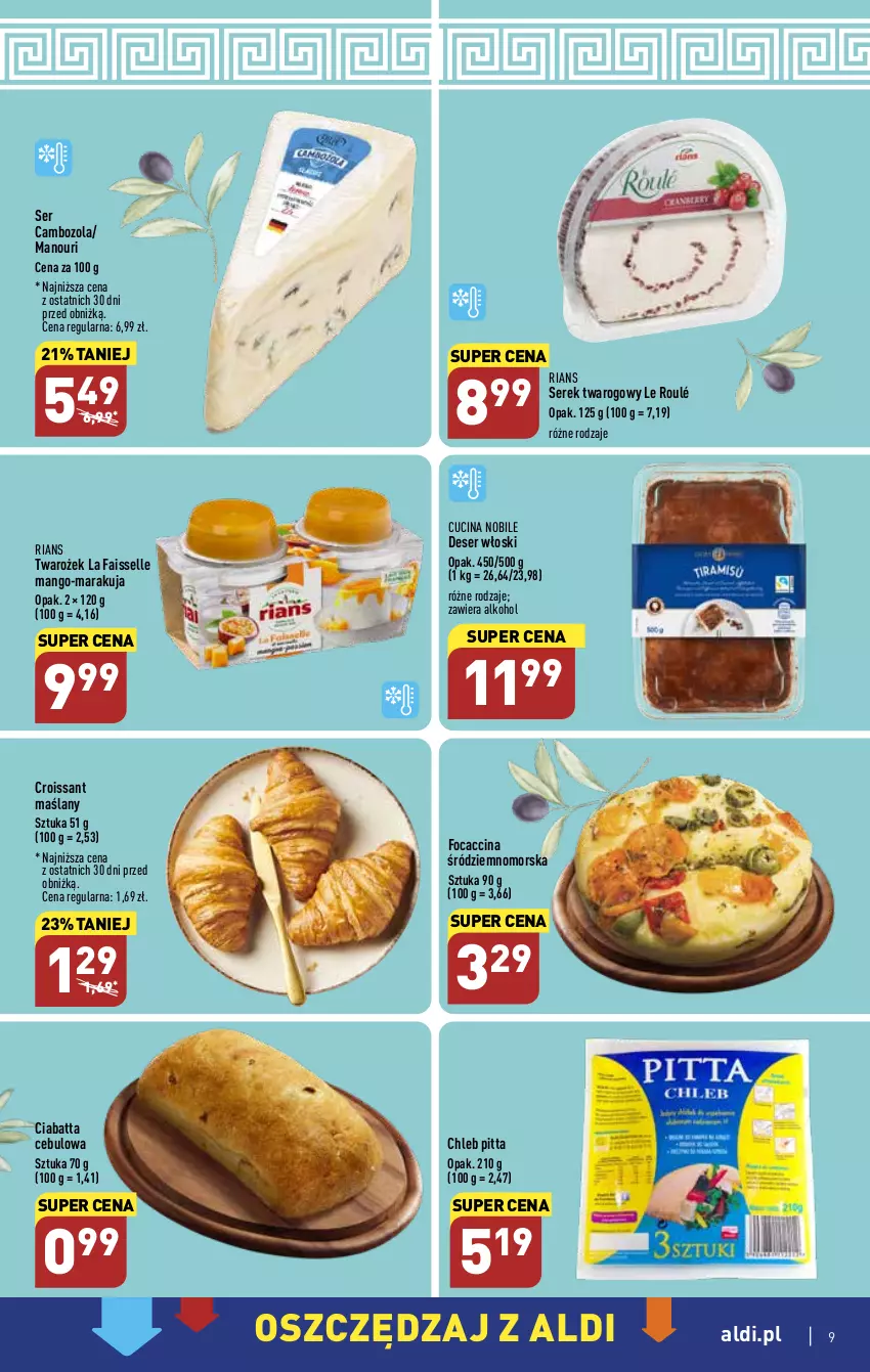 Gazetka promocyjna Aldi - Pełny katalog - ważna 06.02 do 11.02.2023 - strona 9 - produkty: Chleb, Ciabatta, Croissant, Deser, Fa, Mango, Ser, Serek, Serek twarogowy