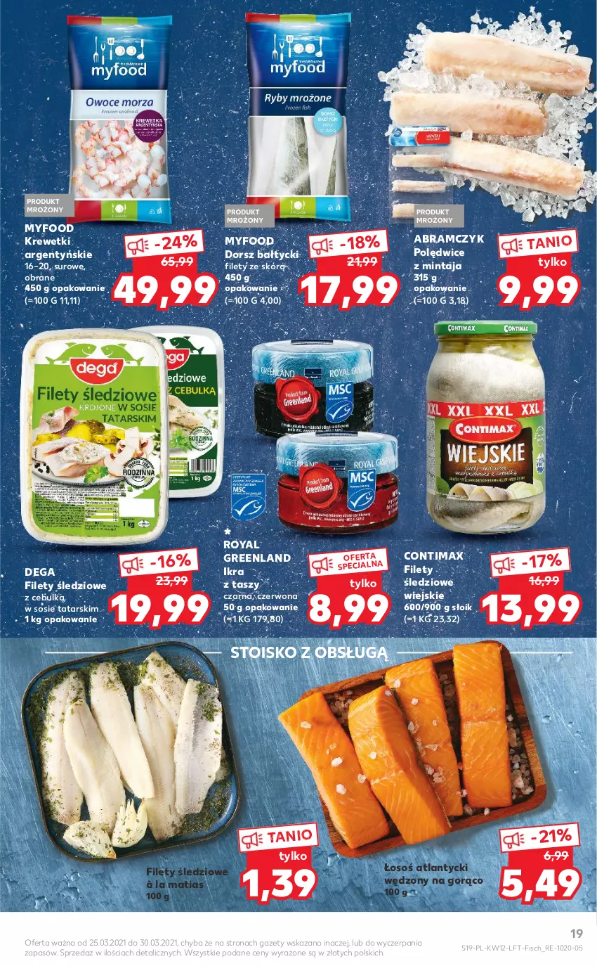 Gazetka promocyjna Kaufland - OFERTA TYGODNIA - ważna 25.03 do 30.03.2021 - strona 19 - produkty: Dega, Dorsz, Krewetki, Mintaj, Sos