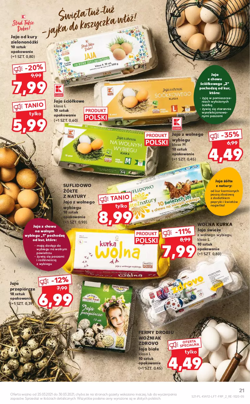 Gazetka promocyjna Kaufland - OFERTA TYGODNIA - ważna 25.03 do 30.03.2021 - strona 21 - produkty: Jaja, Jaja z wolnego wybiegu, Karmi