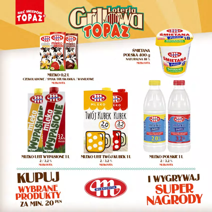 Gazetka promocyjna Topaz - Gazetka - ważna 15.04 do 09.06.2024 - strona 12 - produkty: Kubek, Mleko, Mlekovita