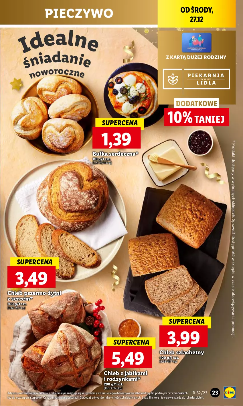 Gazetka promocyjna Lidl - GAZETKA - ważna 27.12 do 30.12.2023 - strona 23 - produkty: Bułka, Chleb, Jabłka, Piec, Pieczywo, Ser