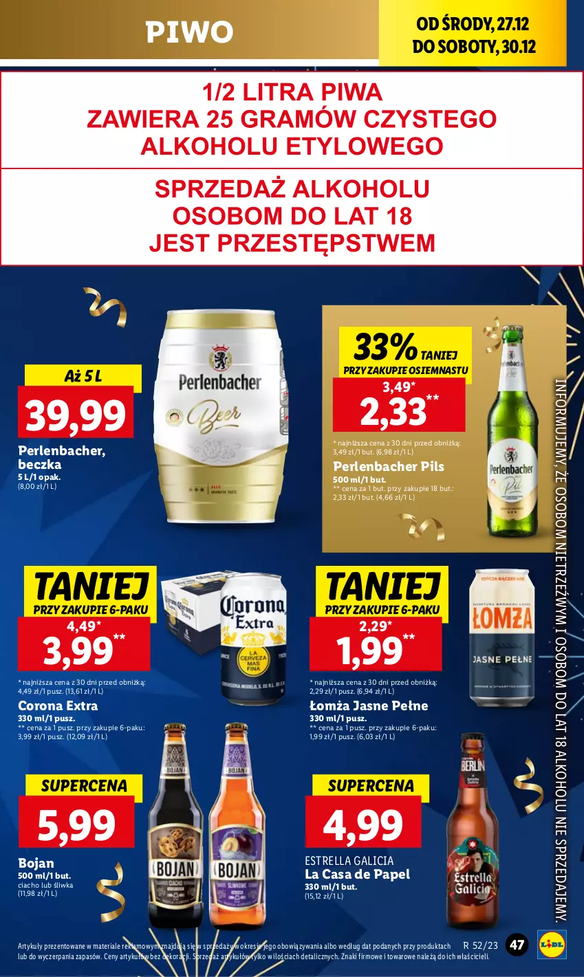 Gazetka promocyjna Lidl - GAZETKA - ważna 27.12 do 30.12.2023 - strona 47 - produkty: Corona Extra, NBA, Piwo