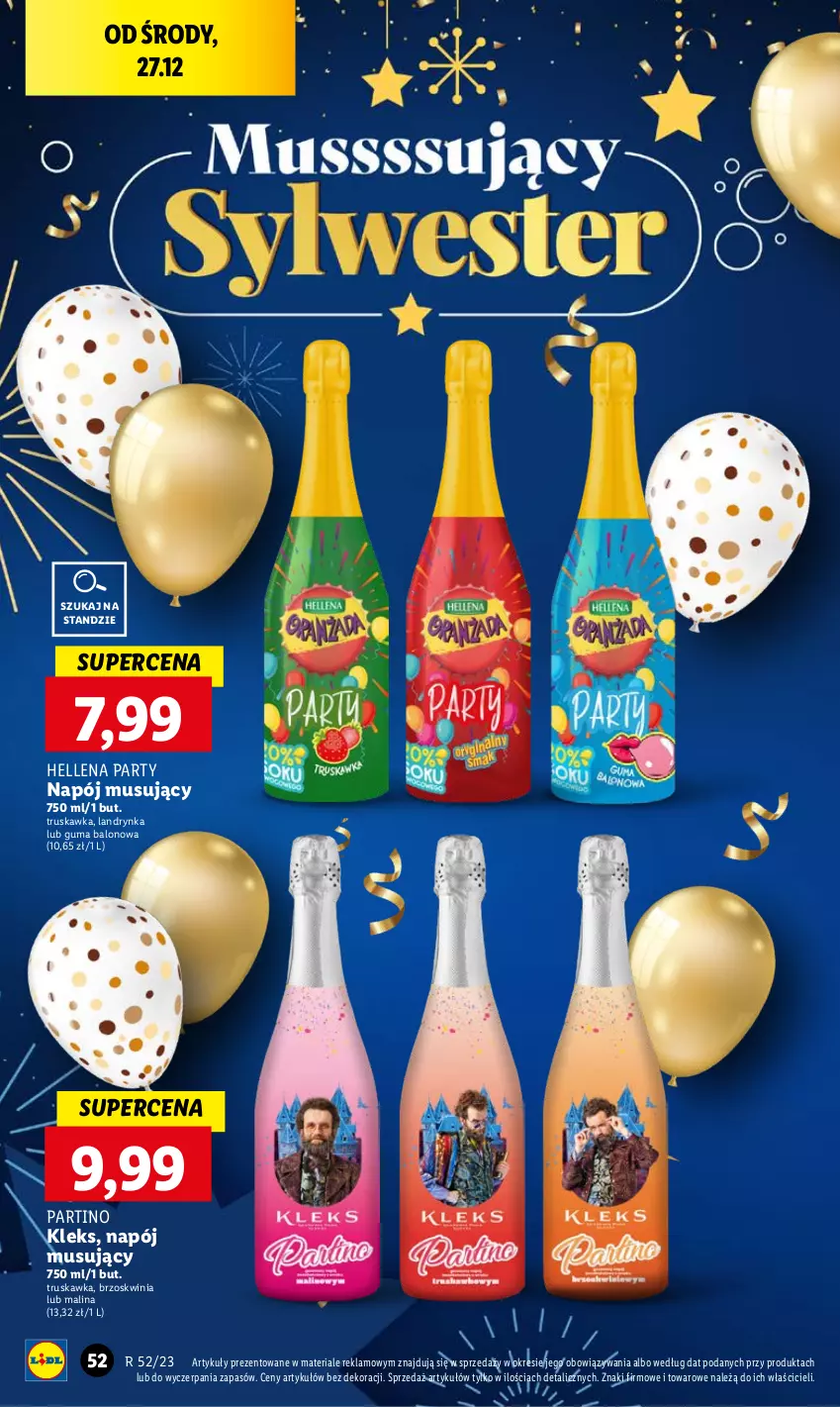 Gazetka promocyjna Lidl - GAZETKA - ważna 27.12 do 30.12.2023 - strona 52 - produkty: Hellena, Mus, Napój, Napój musujący