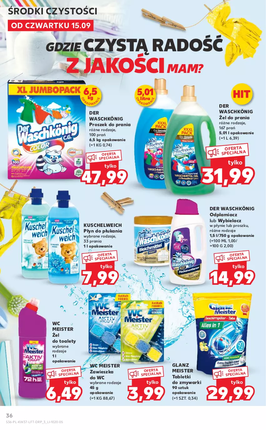 Gazetka promocyjna Kaufland - OFERTA TYGODNIA - ważna 15.09 do 21.09.2022 - strona 36 - produkty: König, Odplamiacz, Płyn do płukania, Proszek do prania, Tablet, Tabletki do zmywarki, Zawieszka do wc, Zmywarki