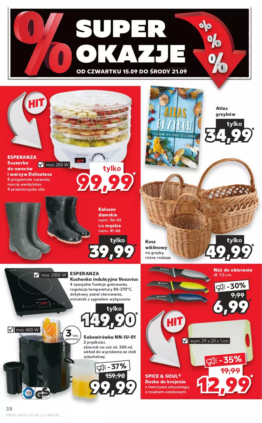 Gazetka promocyjna Kaufland - OFERTA TYGODNIA - ważna 15.09 do 21.09.2022 - strona 38 - produkty: Deska do krojenia, Gra, Grzyby, Kosz, Sok, Suszarka