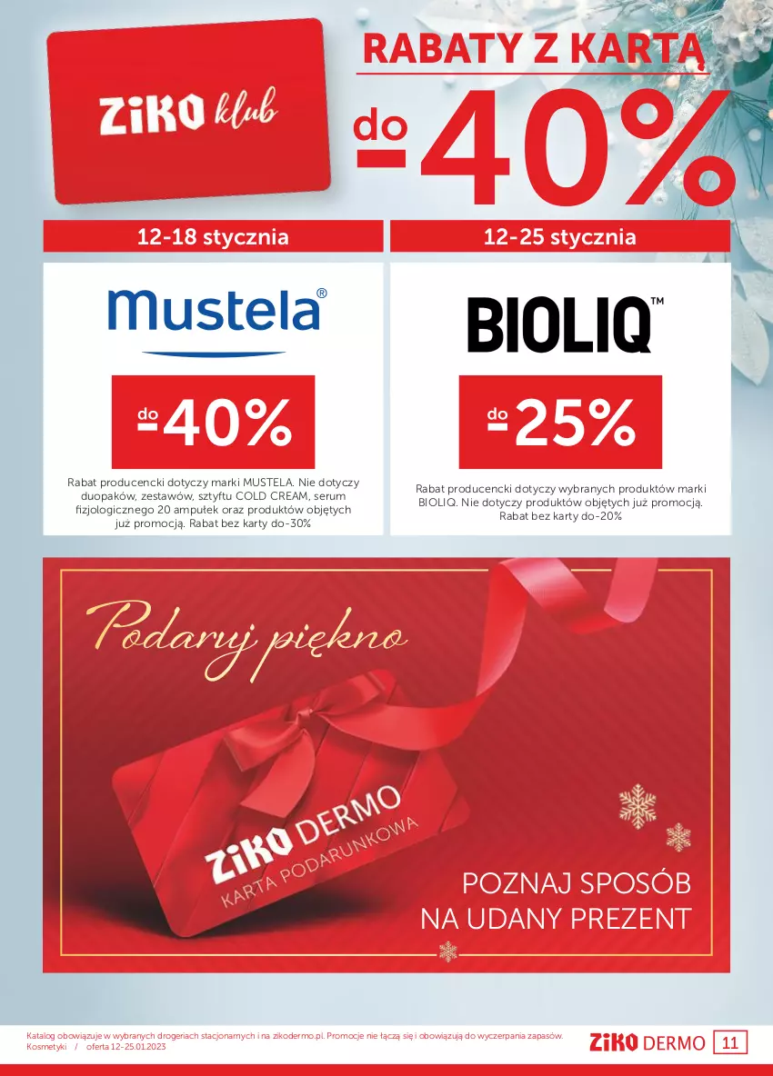 Gazetka promocyjna Ziko - Gazetka Ziko Dermo - ważna 12.01 do 25.01.2023 - strona 11 - produkty: Cold Cream, Mus, Mustela, Rum, Ser, Serum