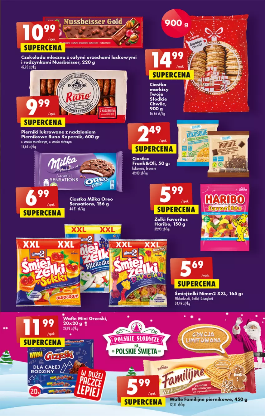 Gazetka promocyjna Biedronka - Gazetka - Biedronka.pl - ważna 22.12 do 28.12.2022 - strona 45 - produkty: Brownie, Ciastka, Czekolada, Czekolada mleczna, Fa, Haribo, Kokos, Milka, Nimm2, Piernik, Róża, Sati, Ser, Wafle