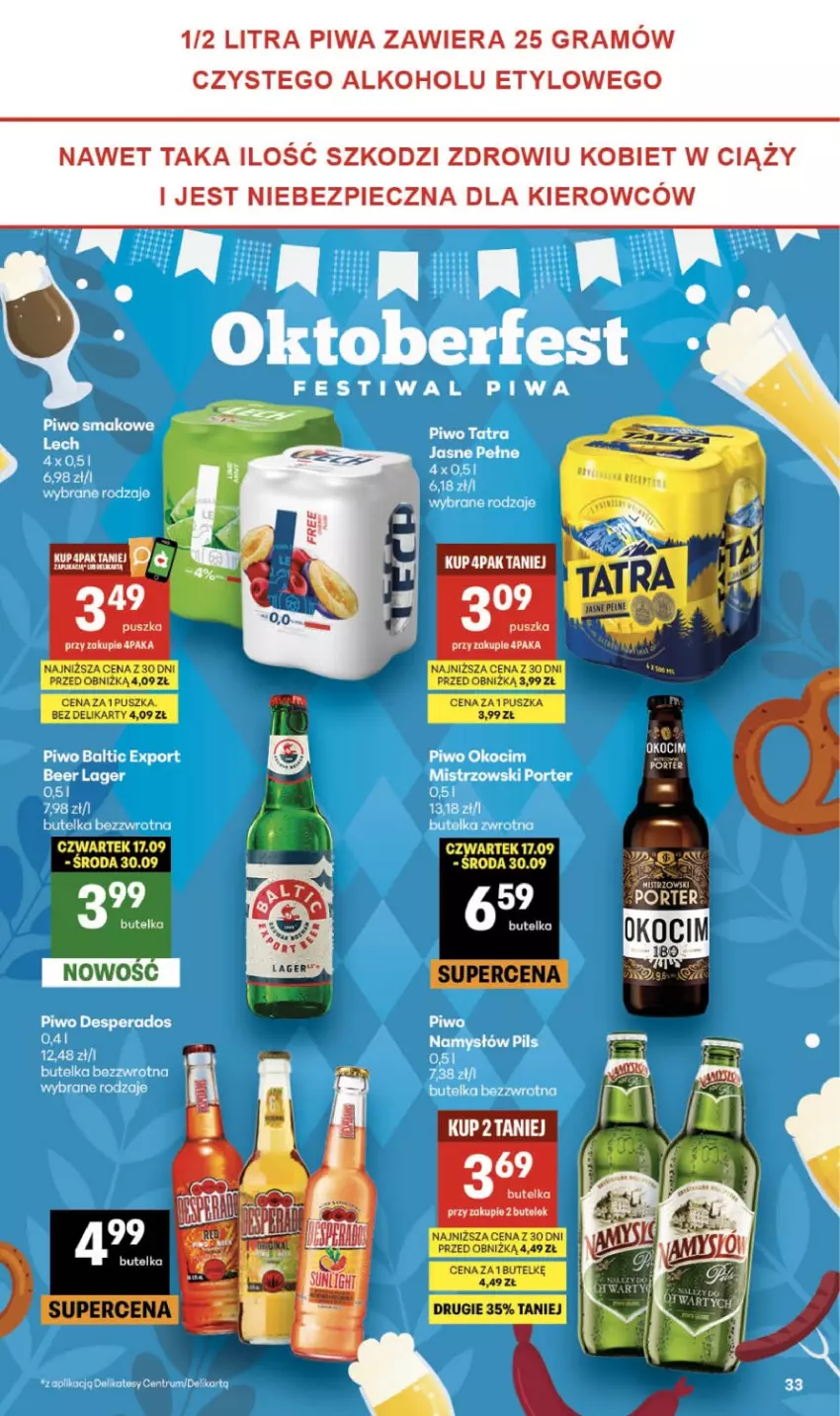 Gazetka promocyjna Delikatesy Centrum - Franczyza DC39 Czwartek - ważna 24.09 do 30.09.2026 - strona 33 - produkty: Gra, Pax, Piec, Piwa