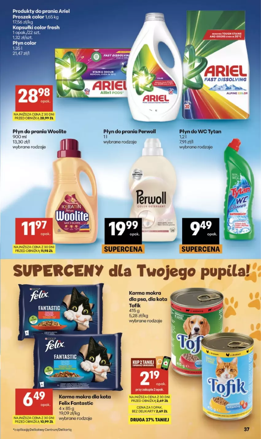 Gazetka promocyjna Delikatesy Centrum - Franczyza DC39 Czwartek - ważna 24.09 do 30.09.2026 - strona 37 - produkty: Ariel, Fa, Fanta, Felix, Perwoll, Płyn do prania, Płyn do wc, Rum, Tytan, Woolite