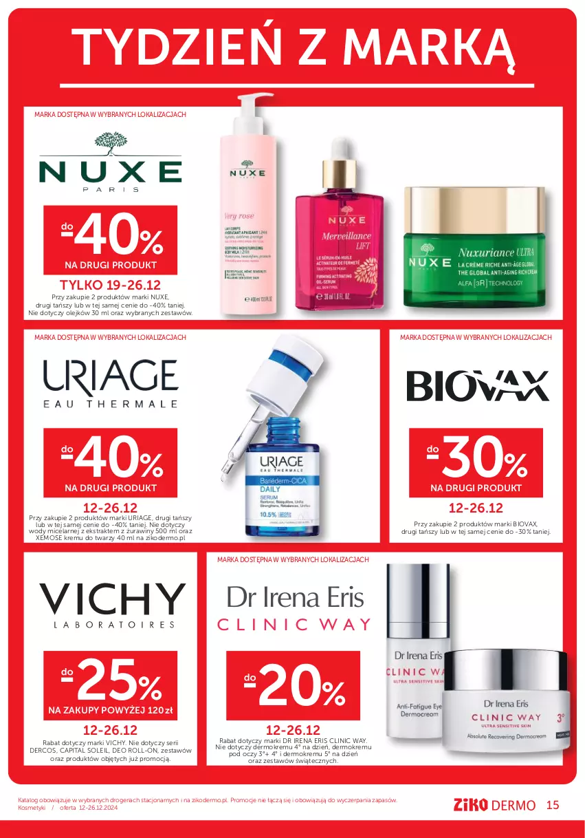 Gazetka promocyjna Ziko - Gazetka Ziko Dermo - ważna 12.12 do 26.12.2024 - strona 15 - produkty: Biovax, Clin, Clinic Way, Nuxe, Olej, Ser, Vichy