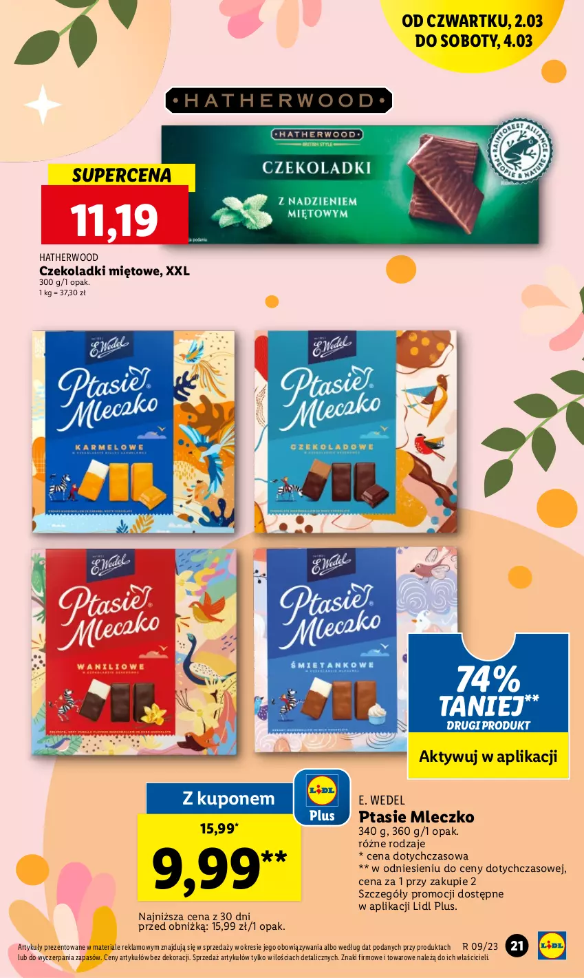 Gazetka promocyjna Lidl - GAZETKA - ważna 02.03 do 04.03.2023 - strona 23 - produkty: E. Wedel, Mleczko, Ptasie mleczko