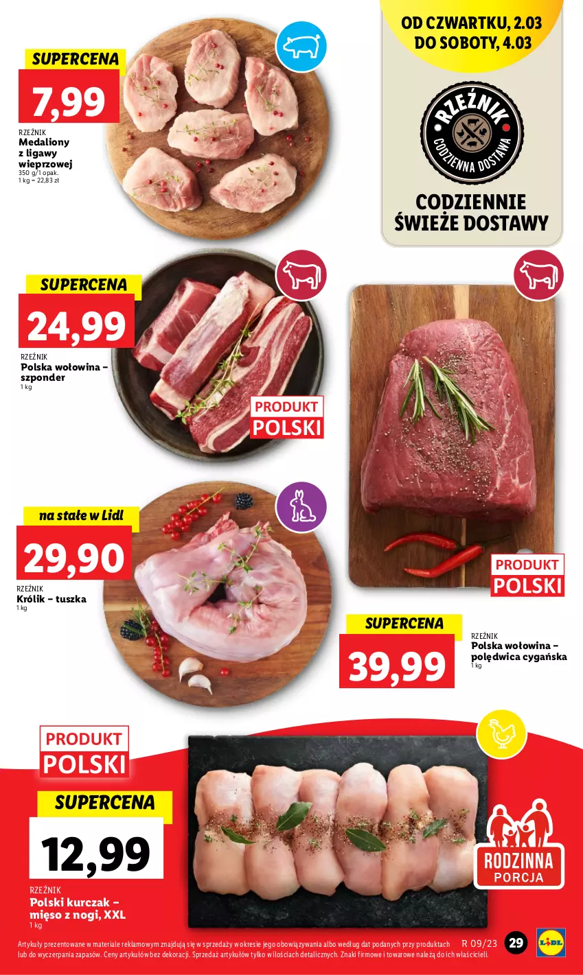 Gazetka promocyjna Lidl - GAZETKA - ważna 02.03 do 04.03.2023 - strona 31 - produkty: Królik, Kurczak, Lion, Mięso, Polędwica, Tusz, Wołowina