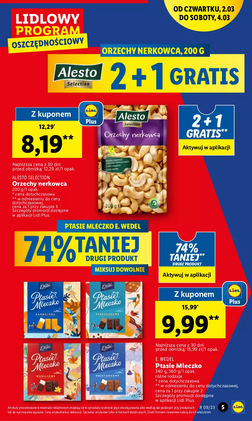 Gazetka promocyjna Lidl - GAZETKA - ważna 02.03 do 04.03.2023 - strona 5 - produkty: E. Wedel, Gra, Mleczko, Ptasie mleczko