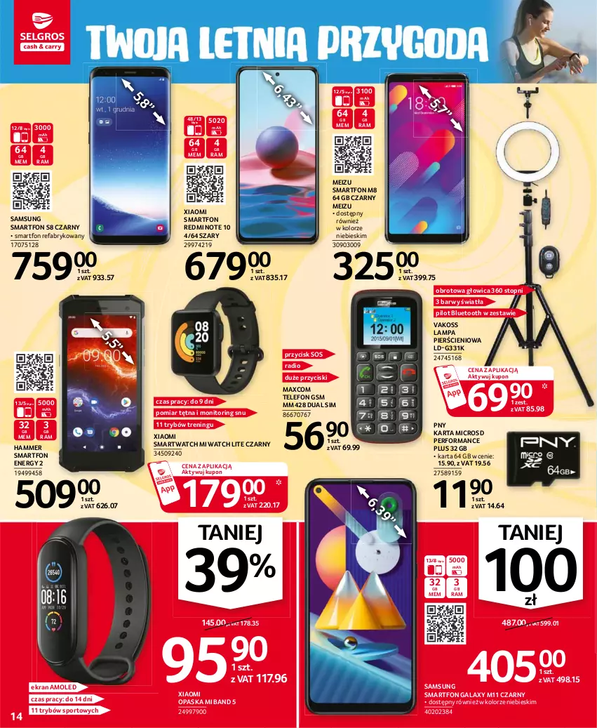 Gazetka promocyjna Selgros - Oferta przemysłowa - ważna 08.07 do 21.07.2021 - strona 14 - produkty: Amol, Fa, Gala, Lampa, Monitor, Opaska, Por, Redmi Note, Samsung, Smartfon, Smartwatch, Sos, Sport, Telefon, Top