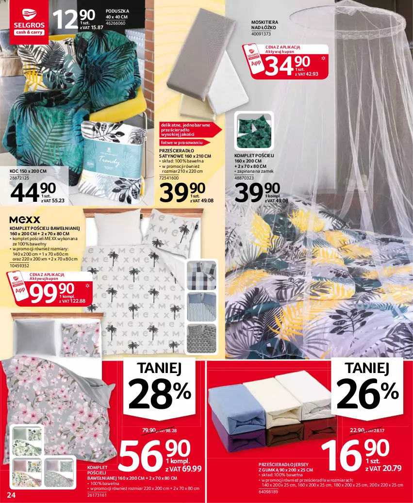 Gazetka promocyjna Selgros - Oferta przemysłowa - ważna 08.07 do 21.07.2021 - strona 24 - produkty: Koc, Komplet pościeli, Mexx, Poduszka, Pościel, Prześcieradło, Sok, Wełna