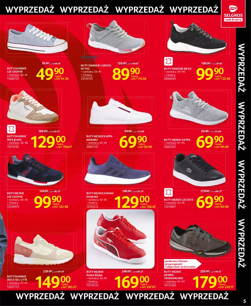 Gazetka promocyjna Selgros - Oferta przemysłowa - ważna 08.07 do 21.07.2021 - strona 5 - produkty: Adidas, Buty, Hi-Tec, Lacoste, Mexx, Por, Puma