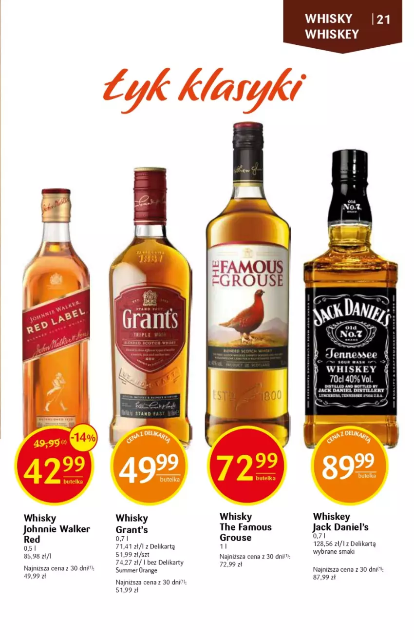 Gazetka promocyjna Delikatesy Centrum - DeliBarek DC26/DC27 - ważna 06.07 do 19.07.2023 - strona 21 - produkty: Fa, Gra, Grant's, Jack Daniel's, Johnnie Walker, The Famous Grouse, Whiskey, Whisky