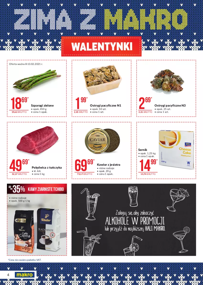 Gazetka promocyjna Makro - [Oferta specjalna] Walentynki - ważna 09.02 do 14.02.2021 - strona 4 - produkty: Kawior, Ostrygi, Polędwica, Prosecco, Ser, Tchibo, Tuńczyk, Wino