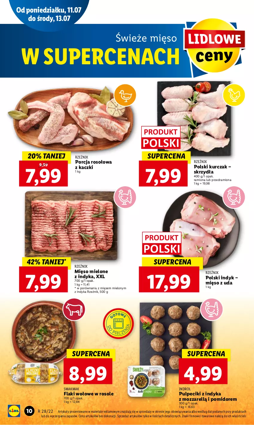 Gazetka promocyjna Lidl - GAZETKA - ważna 11.07 do 13.07.2022 - strona 10 - produkty: Flaki, Flaki wołowe, Kurczak, Mięso, Mięso mielone, Piec, Por