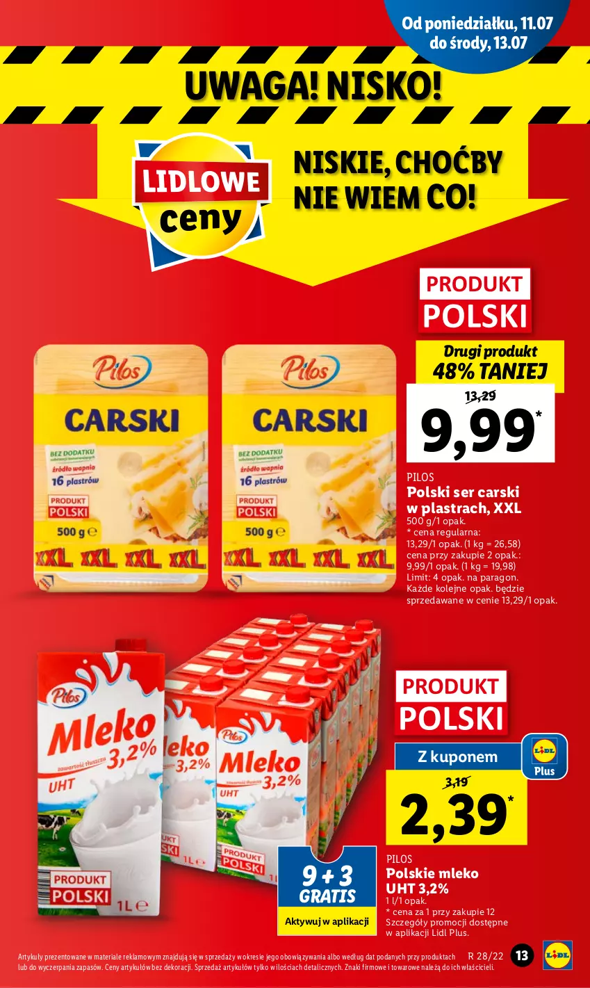 Gazetka promocyjna Lidl - GAZETKA - ważna 11.07 do 13.07.2022 - strona 13 - produkty: Cars, Gra, Mleko, Olej, Pilos, Ser, Waga