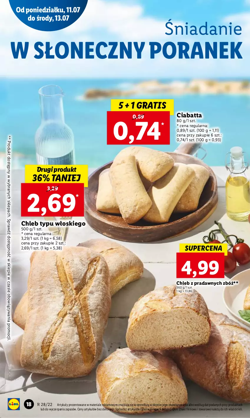 Gazetka promocyjna Lidl - GAZETKA - ważna 11.07 do 13.07.2022 - strona 18 - produkty: Chleb, Chleb typu włoskiego, Ciabatta, Gra, Por