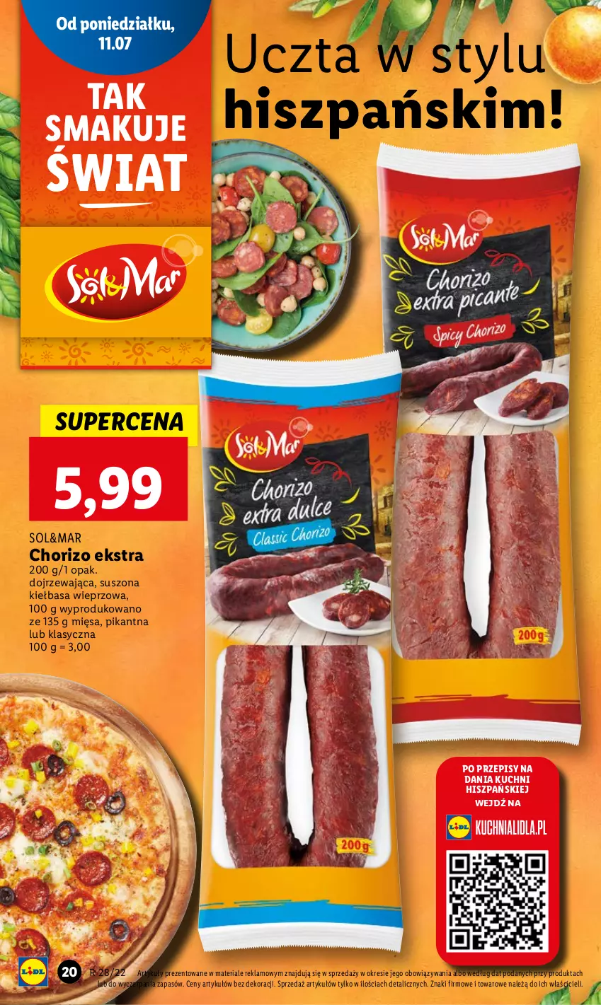 Gazetka promocyjna Lidl - GAZETKA - ważna 11.07 do 13.07.2022 - strona 20 - produkty: Kiełbasa