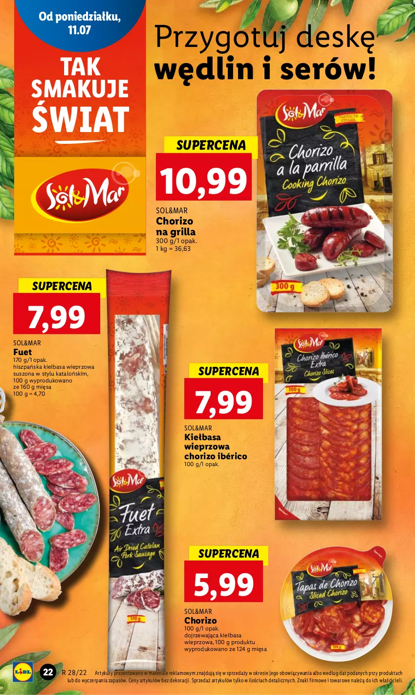 Gazetka promocyjna Lidl - GAZETKA - ważna 11.07 do 13.07.2022 - strona 22 - produkty: Grill, Kiełbasa, Ser