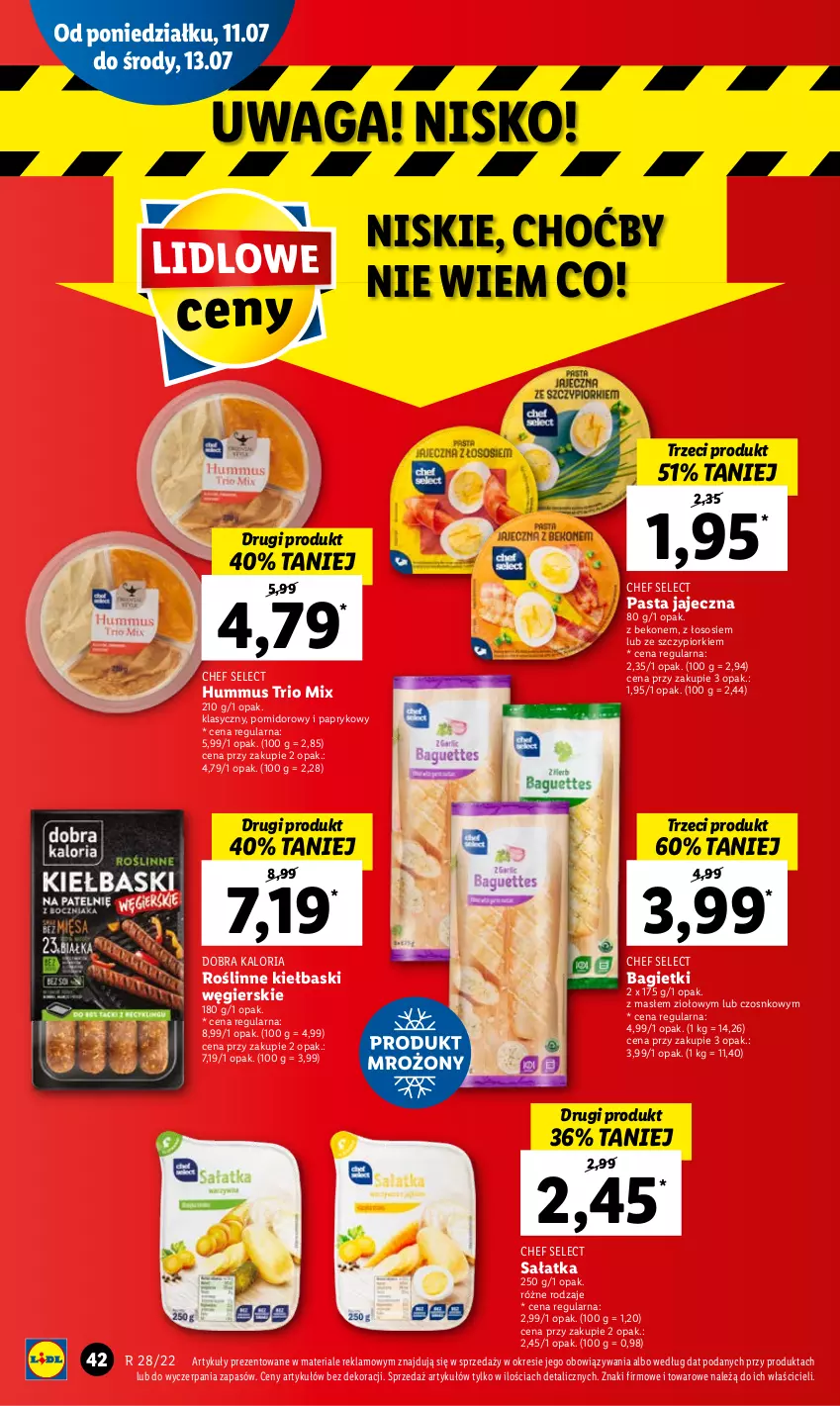 Gazetka promocyjna Lidl - GAZETKA - ważna 11.07 do 13.07.2022 - strona 42 - produkty: Beko, Hummus, Mus, Roślinne kiełbaski, Sałat, Sałatka, Sos, Waga