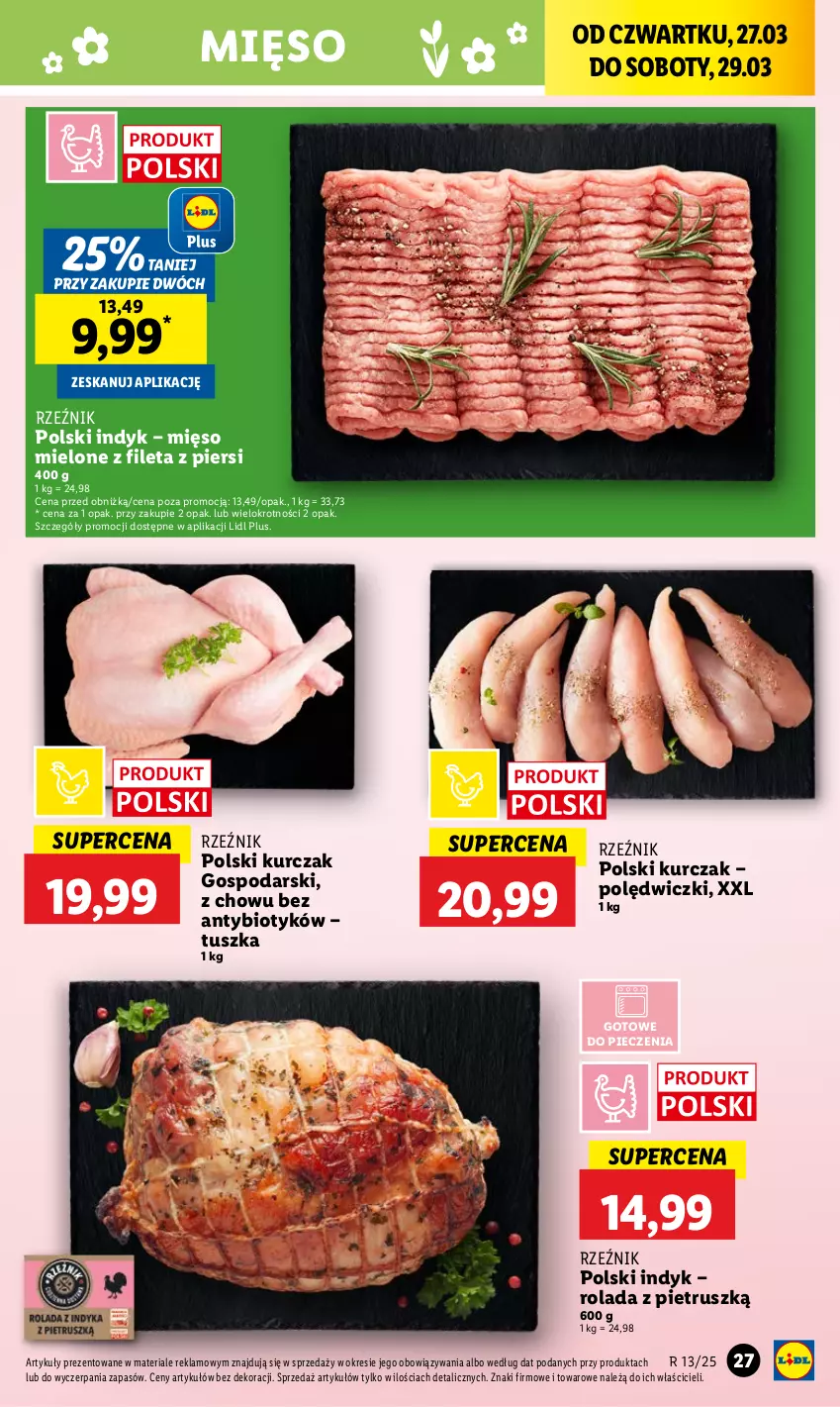 Gazetka promocyjna Lidl - GAZETKA - ważna 27.03 do 29.03.2025 - strona 33 - produkty: Kurczak, Mięso, Mięso mielone, Piec, Rolada, Tusz