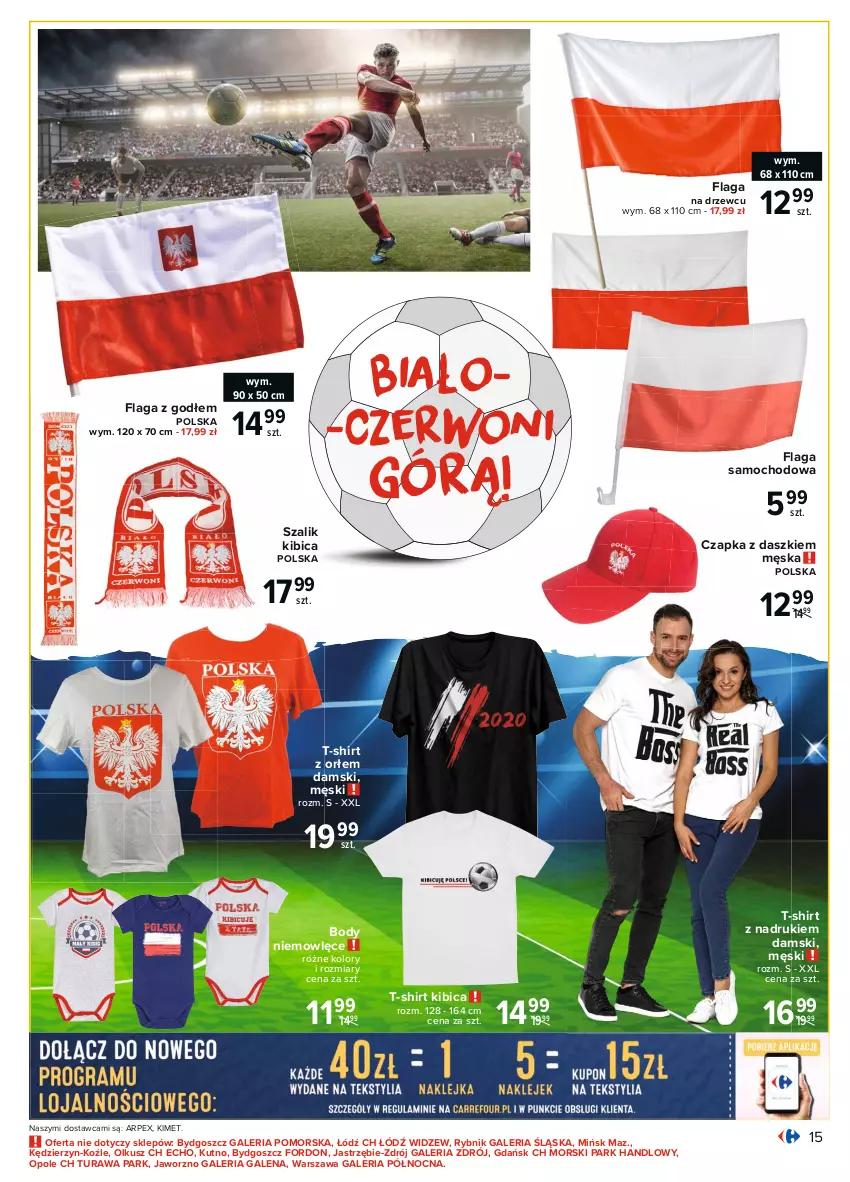 Gazetka promocyjna Carrefour - Gazetka Piwny klub kibica - ważna 31.05 do 19.06.2021 - strona 15 - produkty: BIC, Body, Czapka, Szal, T-shirt