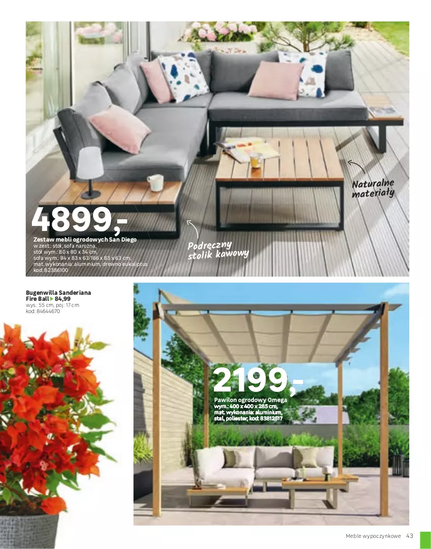 Gazetka promocyjna Leroy Merlin - Gazetka Leroy Merlin - ważna 22.03 do 31.08.2023 - strona 43 - produkty: Fa, Meble, Sofa, Sofa narożna, Stół, Stolik, Stolik kawowy