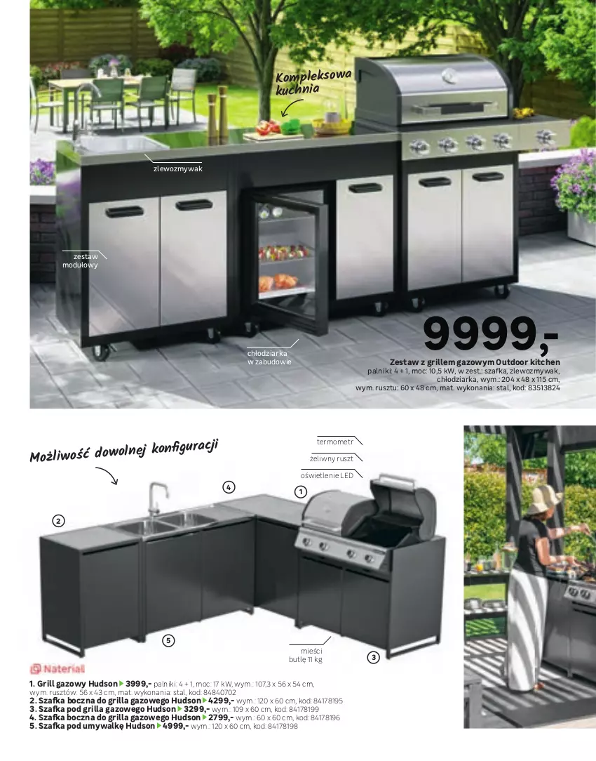 Gazetka promocyjna Leroy Merlin - Gazetka Leroy Merlin - ważna 22.03 do 31.08.2023 - strona 84 - produkty: Chłodziarka, Garnek, Grill, Grill gazowy, Koc, Kuchnia, Palenisko, Szafka, Szafka pod umywalkę, Termometr, Zlew, Zlewozmywak