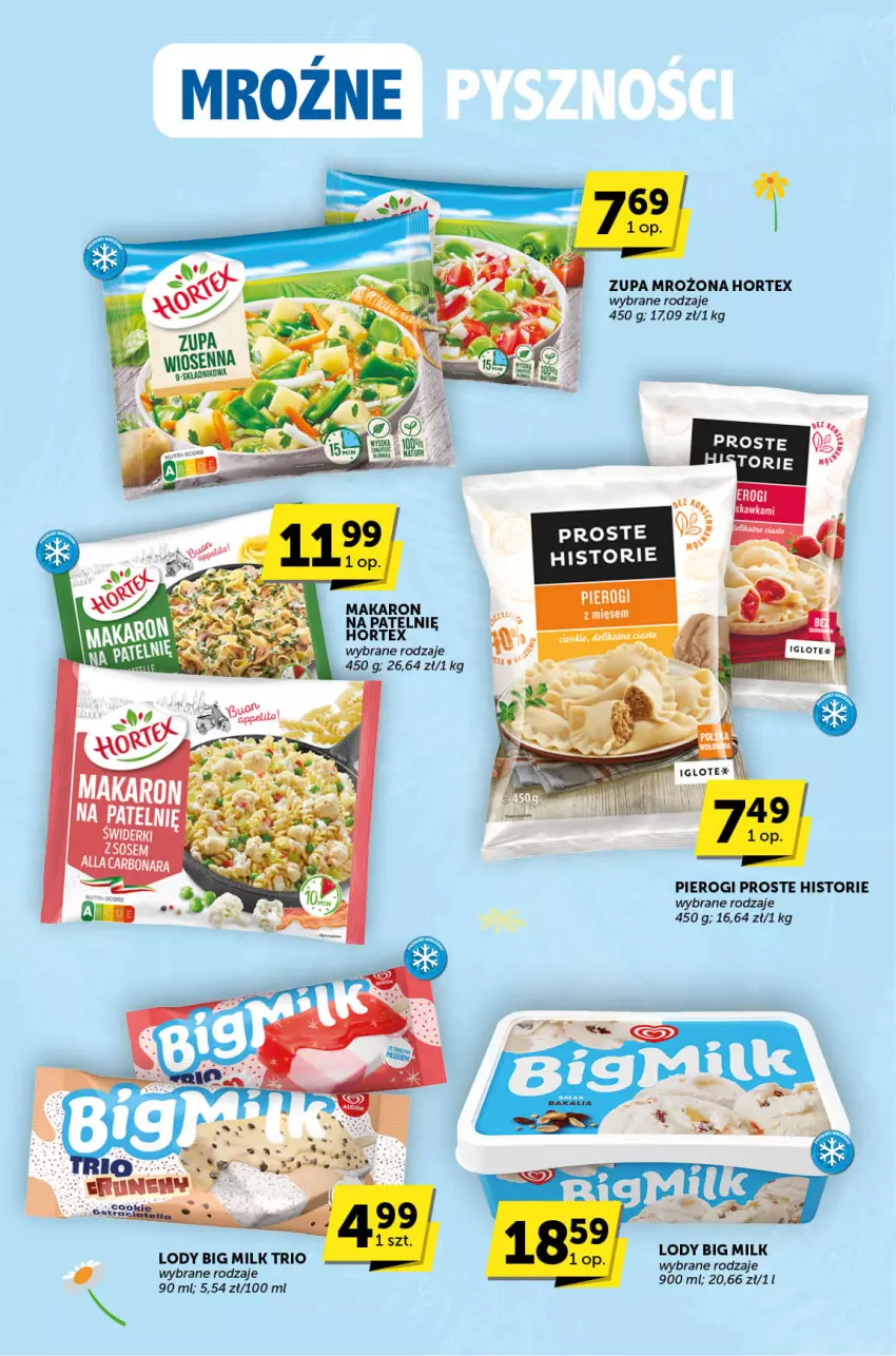 Gazetka promocyjna ABC - ważna 04.04 do 16.04.2024 - strona 11 - produkty: Big Milk, Hortex, Lody, Makaron, Pierogi, Zupa