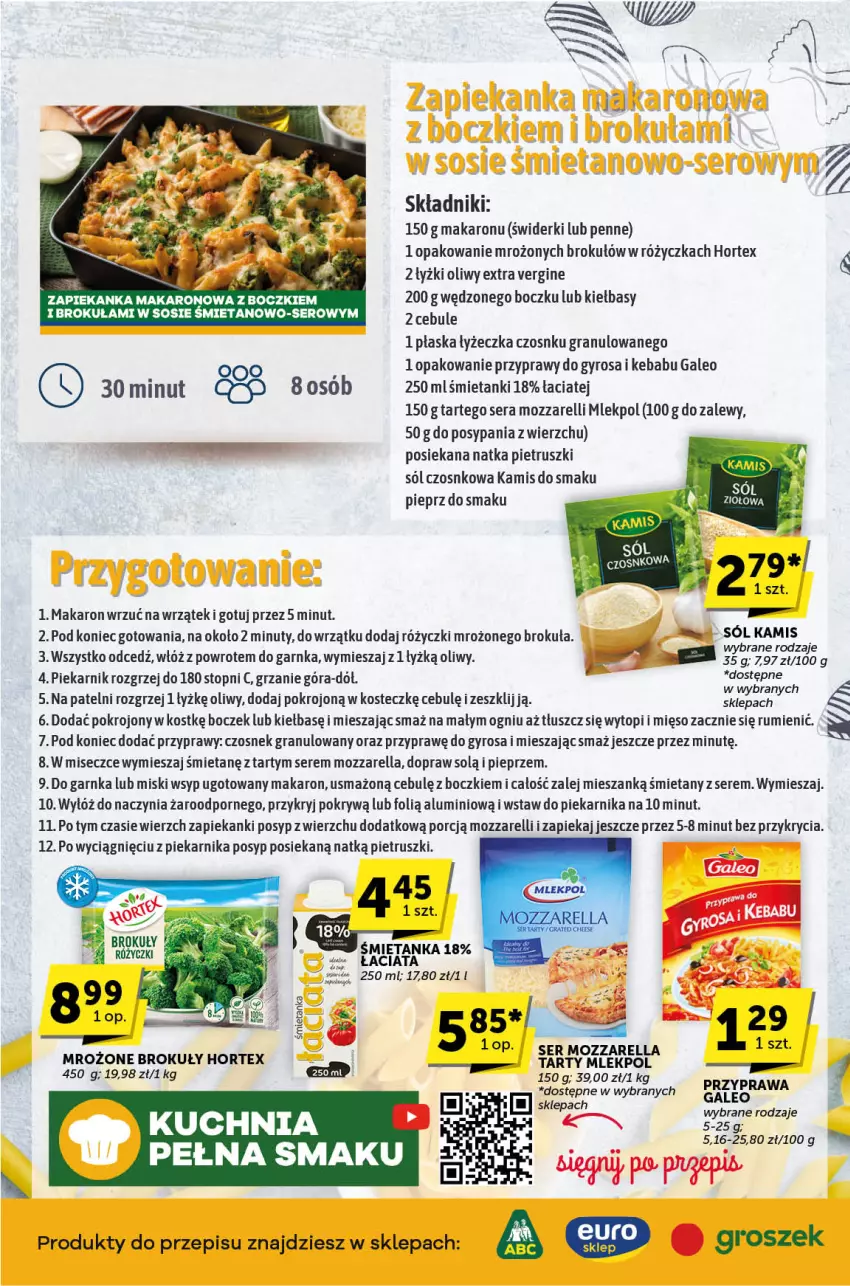 Gazetka promocyjna ABC - ważna 04.04 do 16.04.2024 - strona 2 - produkty: Boczek, Brokuły, Czosnek, Czosnek granulowany, Gin, Gra, Gyros, Hortex, Kamis, Kebab, Kuchnia, Makaron, Mięso, Mozzarella, Natka pietruszki, Nuty, Penne, Piekarnik, Pieprz, Por, Przyprawy, Rum, Ser, Sól, Top, Zapiekanka