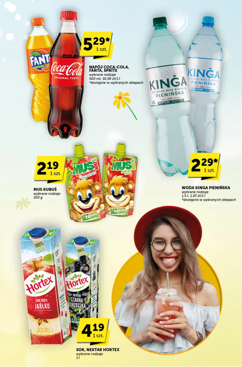 Gazetka promocyjna ABC - ważna 04.04 do 16.04.2024 - strona 29 - produkty: Coca-Cola, Fa, Fanta, Hortex, Kubuś, Mus, Napój, Nektar, Sok, Sprite, Woda