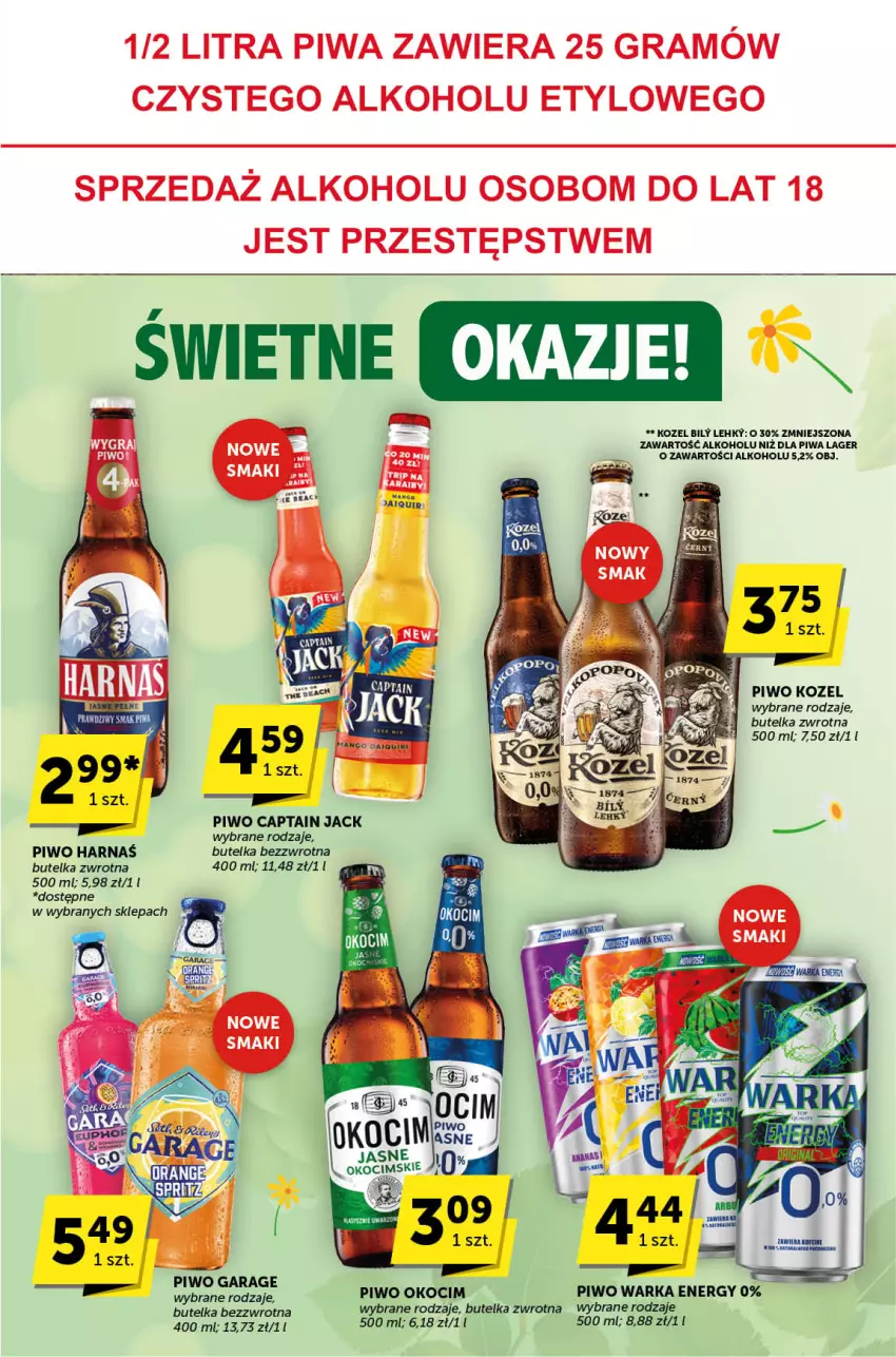 Gazetka promocyjna ABC - ważna 04.04 do 16.04.2024 - strona 31 - produkty: Captain Jack, Gra, Harnaś, Koc, Kozel, Okocim, Piwa, Piwo, Warka