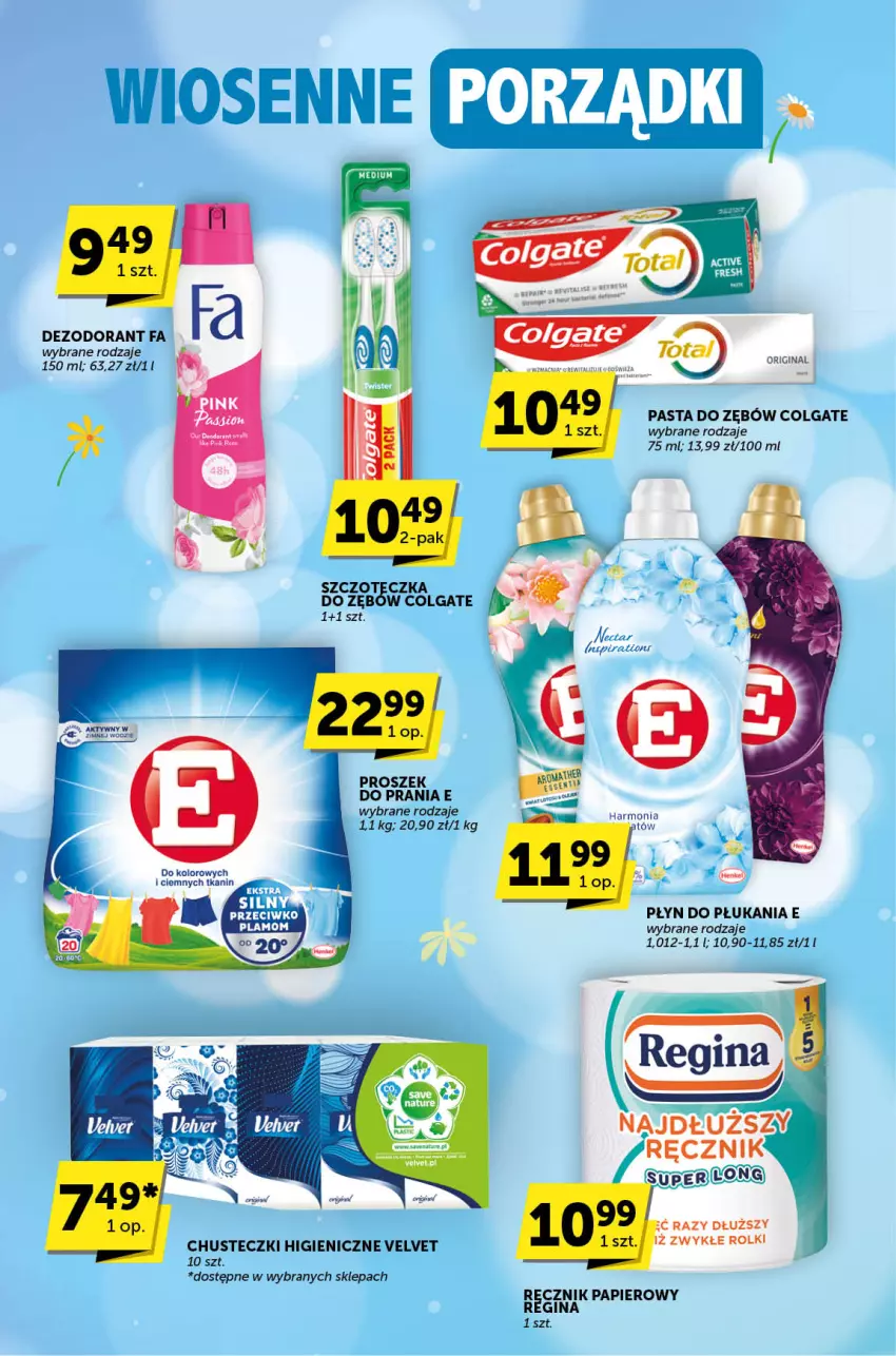 Gazetka promocyjna ABC - ważna 04.04 do 16.04.2024 - strona 35 - produkty: Chusteczki, Colgate, Dezodorant, Fa, Gin, LG, Papier, Pasta do zębów, Płyn do płukania, Proszek do prania, Ręcznik, Rolki, Szczoteczka, Szczoteczka do zębów, Velvet