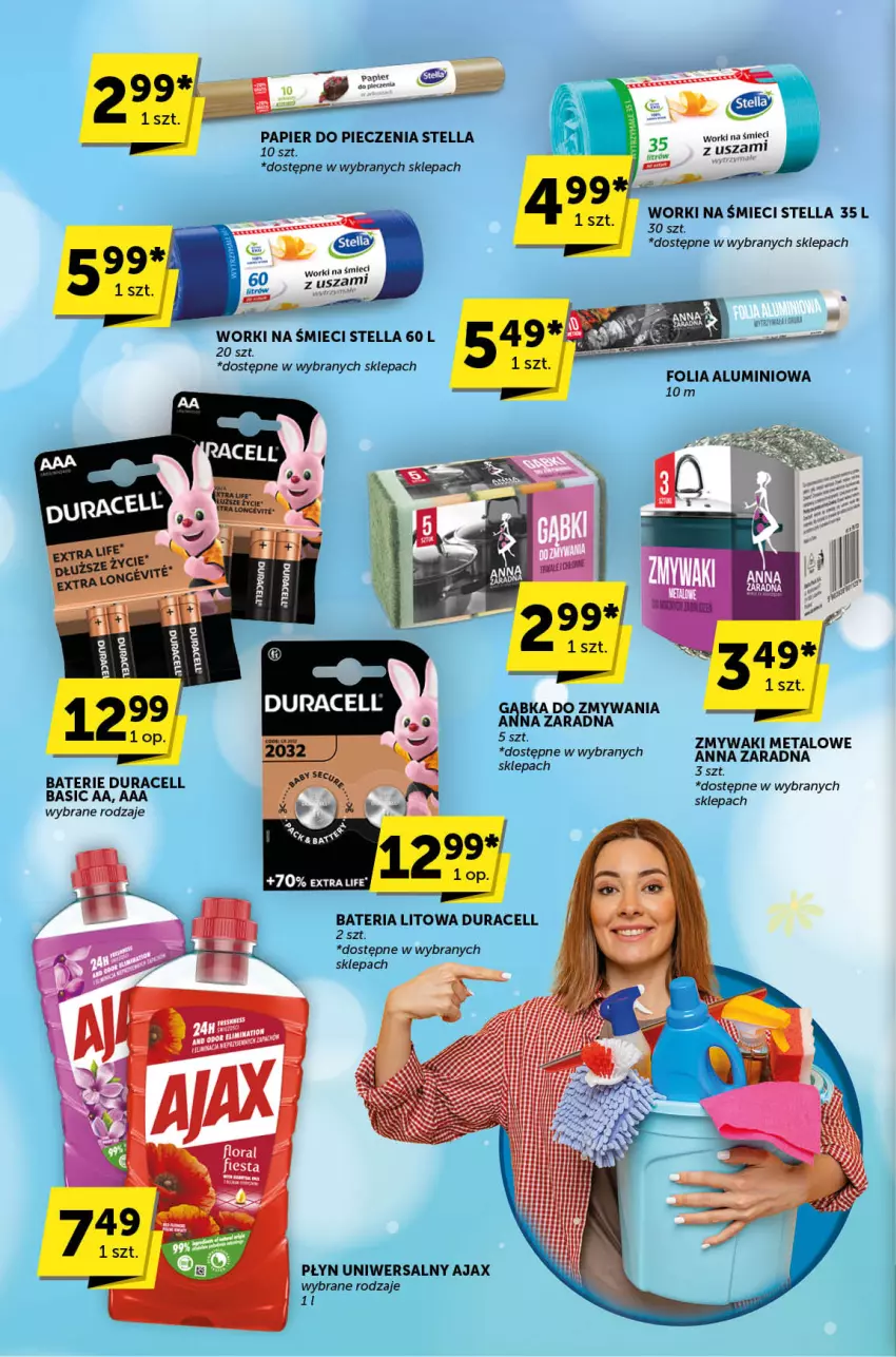 Gazetka promocyjna ABC - ważna 04.04 do 16.04.2024 - strona 36 - produkty: Ajax, Bateria, Duracell, Papier, Papier do pieczenia, Piec, Worki na śmiec, Worki na śmieci