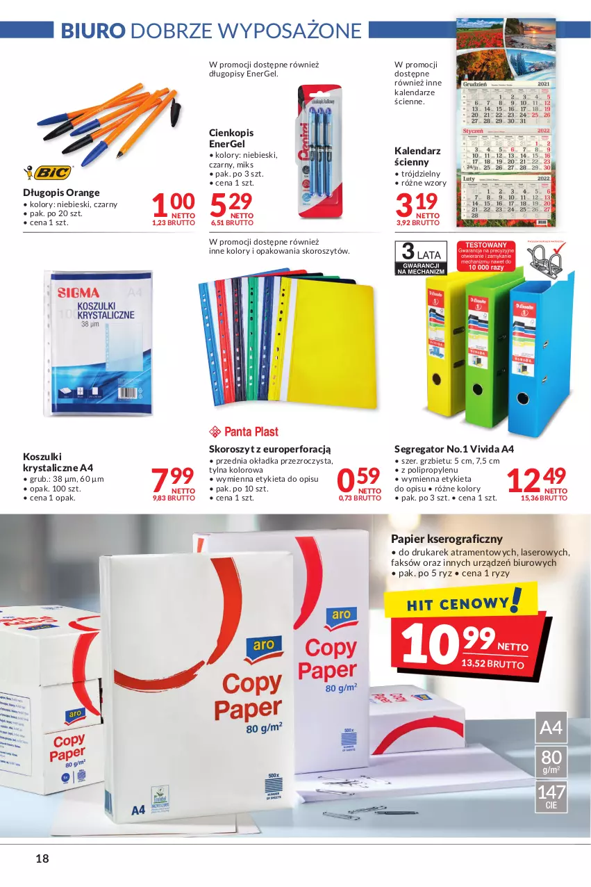 Gazetka promocyjna Makro - [Oferta promocyjna] Artykuły spożywcze i przemysłowe - ważna 02.11 do 15.11.2021 - strona 18 - produkty: Biuro, Długopis, Fa, Gra, Kalendarz, Kosz, Papier, Ser