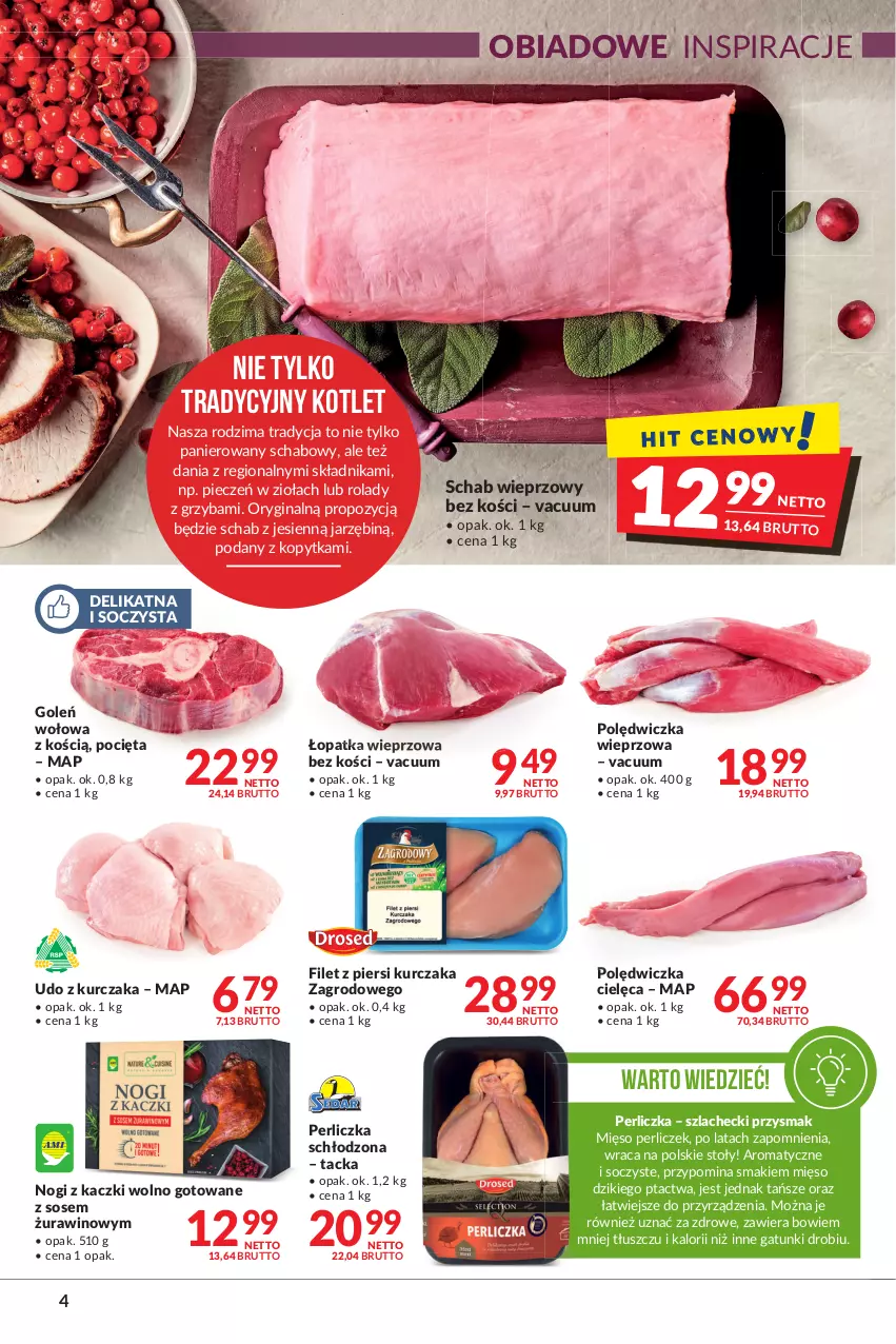 Gazetka promocyjna Makro - [Oferta promocyjna] Artykuły spożywcze i przemysłowe - ważna 02.11 do 15.11.2021 - strona 4 - produkty: Filet z piersi kurczaka, Gin, Kopytka, Kotlet, Kurczak, Mięso, Perliczka, Piec, Polędwiczka wieprzowa, Schab wieprzowy, Sos, Udo z kurczaka, Wino