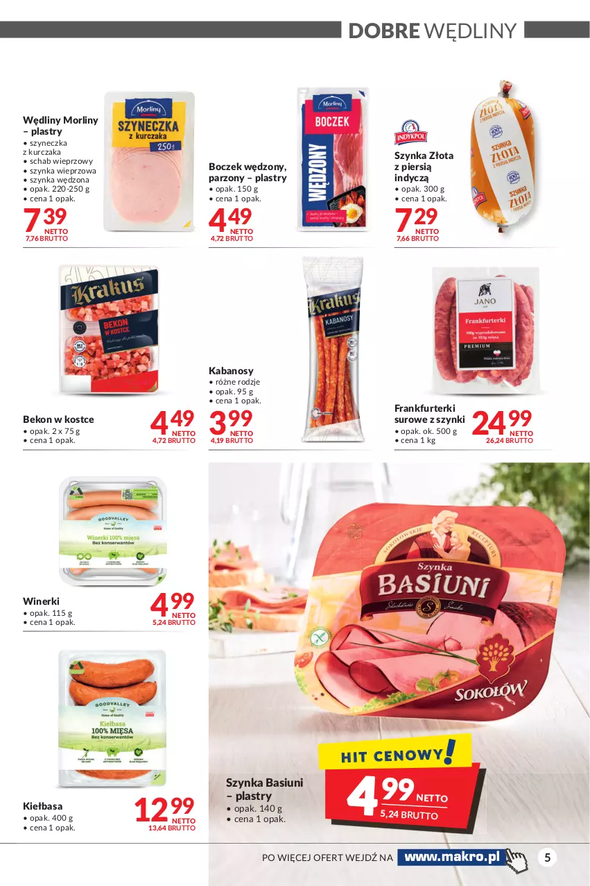 Gazetka promocyjna Makro - [Oferta promocyjna] Artykuły spożywcze i przemysłowe - ważna 02.11 do 15.11.2021 - strona 5 - produkty: Beko, Boczek, Frankfurterki, Kabanos, Kiełbasa, Kurczak, Morliny, Schab wieprzowy, Szynka, Szynka wieprzowa