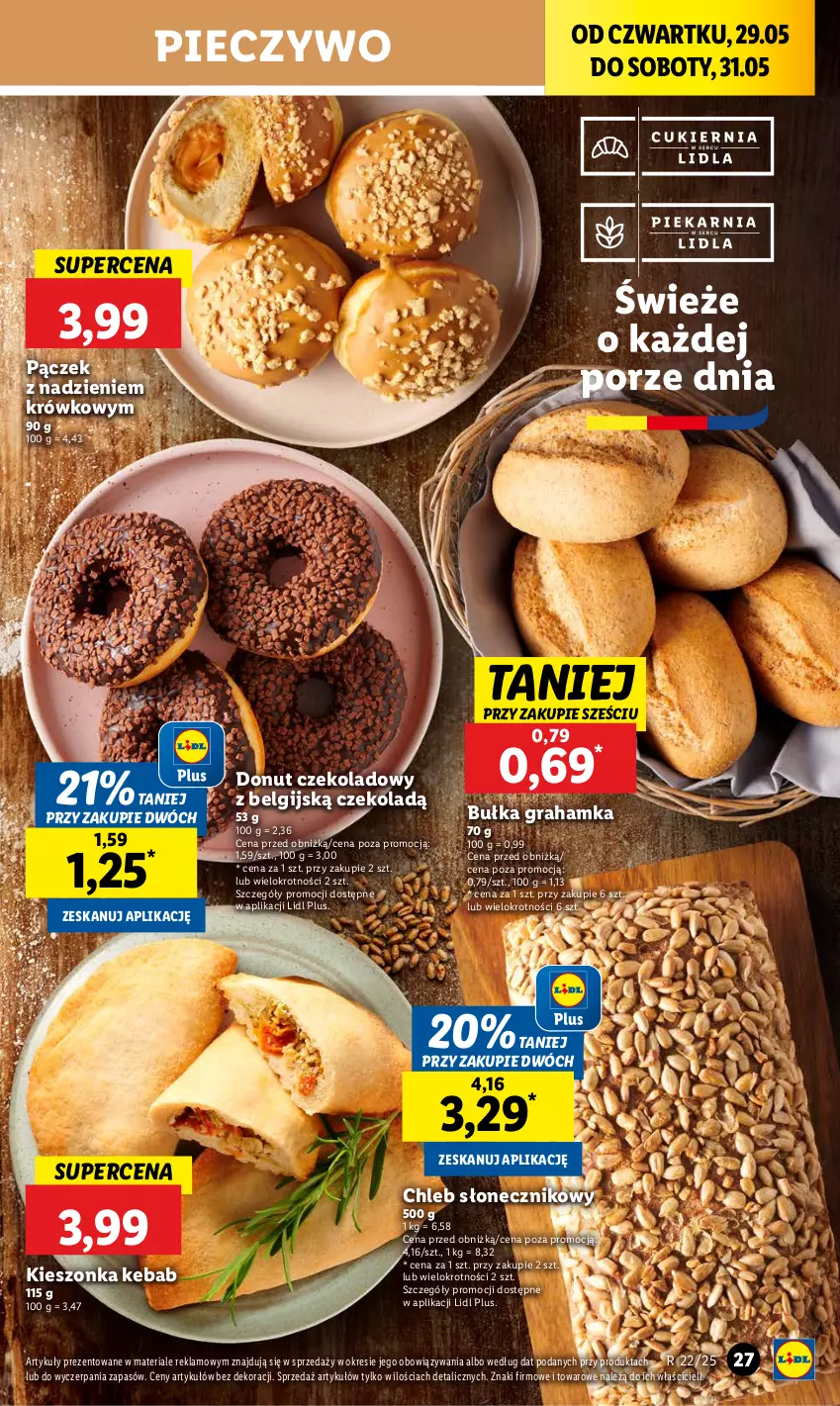 Gazetka promocyjna Lidl - GAZETKA - ważna 29.05 do 31.05.2025 - strona 35 - produkty: Bułka, Bułka grahamka, Chleb, Donut, Gra, Kebab, LG, Pączek, Piec, Pieczywo, Por