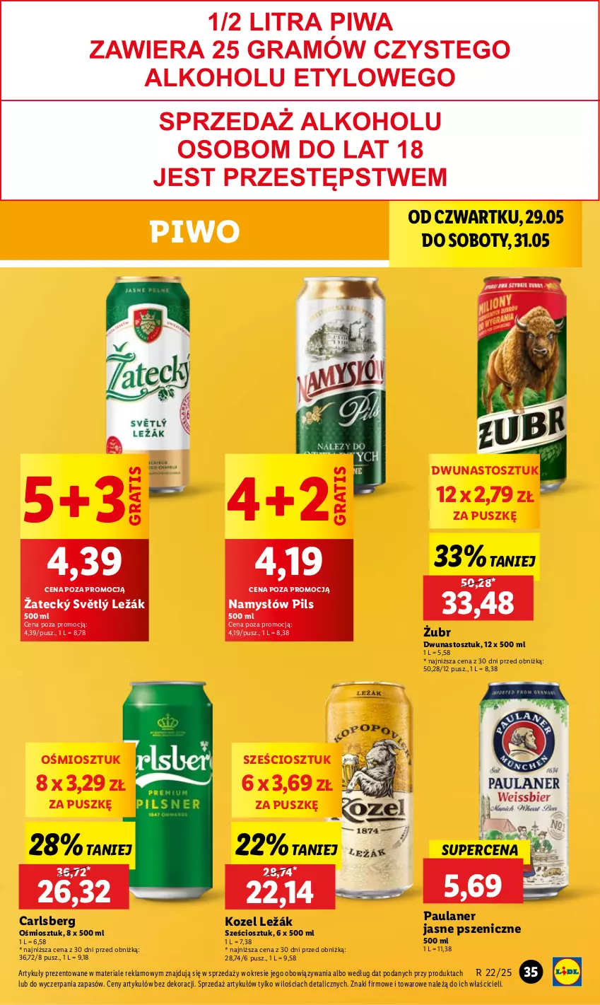 Gazetka promocyjna Lidl - GAZETKA - ważna 29.05 do 31.05.2025 - strona 43 - produkty: Carlsberg, Gra, Kozel, Namysłów, Piwo