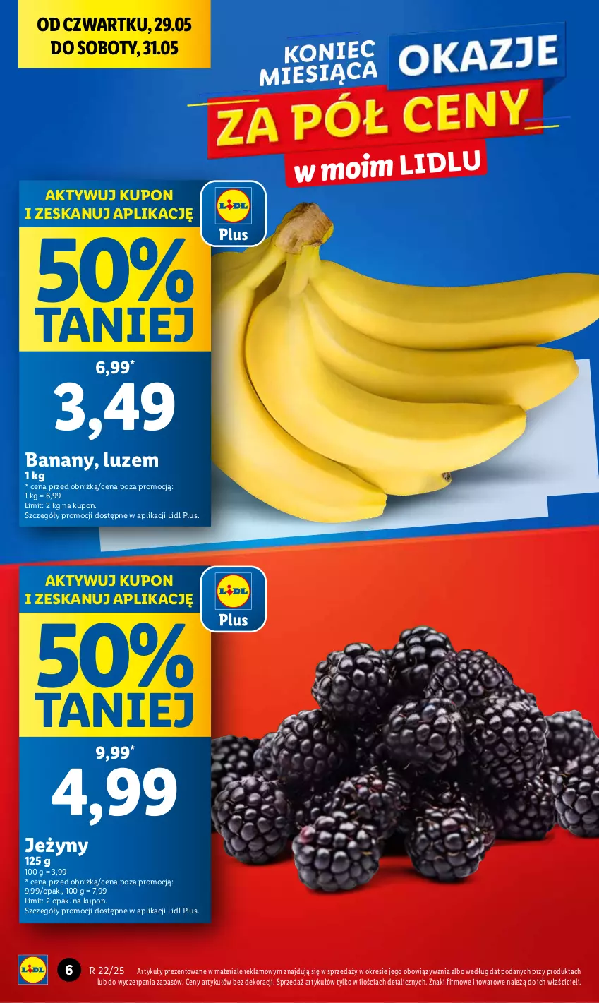 Gazetka promocyjna Lidl - GAZETKA - ważna 29.05 do 31.05.2025 - strona 6 - produkty: Banany, Jeżyny